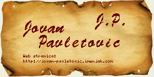 Jovan Pavletović vizit kartica